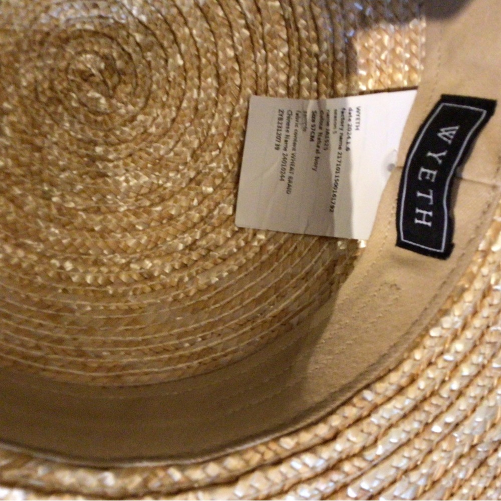 NEW! RARE Wyeth Straw Sun Hat with White Bow - Picture 4 of 5